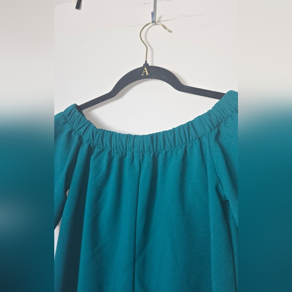 Banana Republic Teal Off-Shoulder Mini Dress - Picture 4 of 9